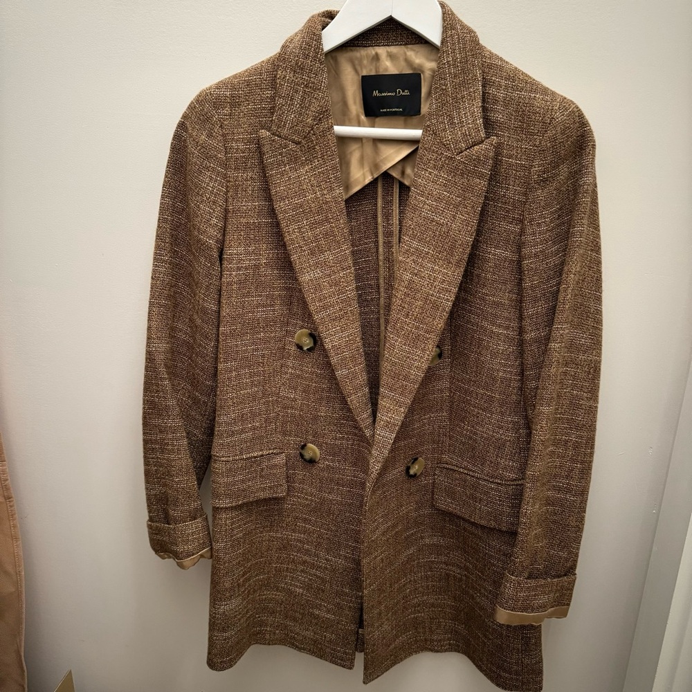 Massimo Dutti Wool Blazer, brown, Small (38)